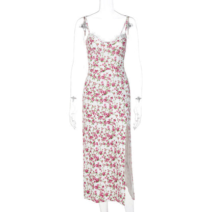 Small Floral Split Sling Dress