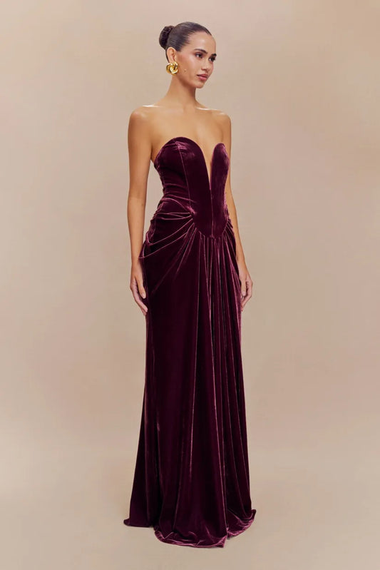 Paige Strapless Velvet Maxi Dress